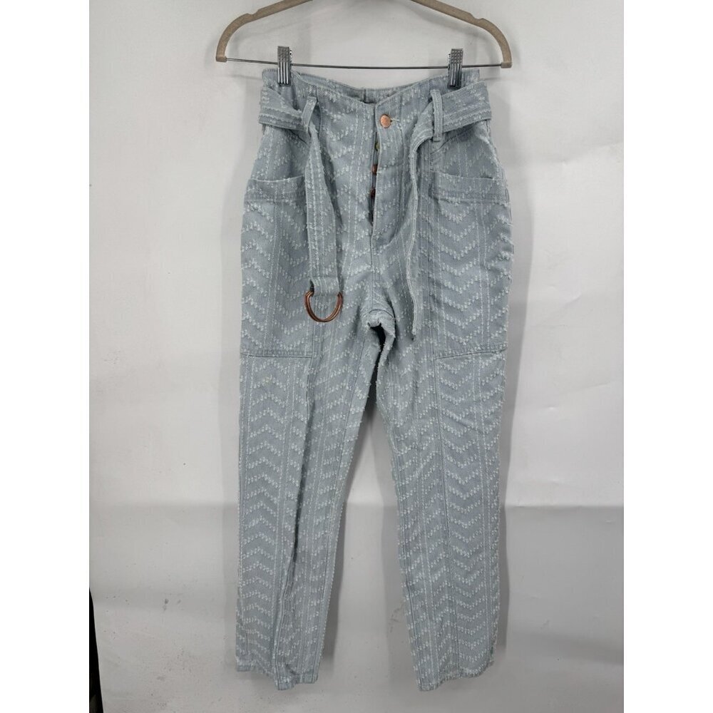 Happy X Nature Ultra High Boyfriend Jean Women 27 Blue Textured Preppy Retro Y2K